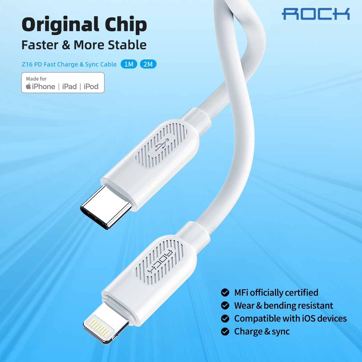 ROCK Z16 PD Fast Charge MFi Lightning Cable (2 meter)