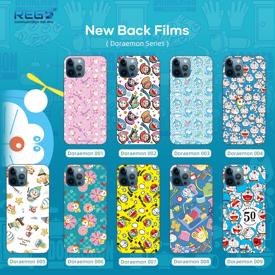 rock space Doraemon Back Film Support All Models | Flat & Curved Screen