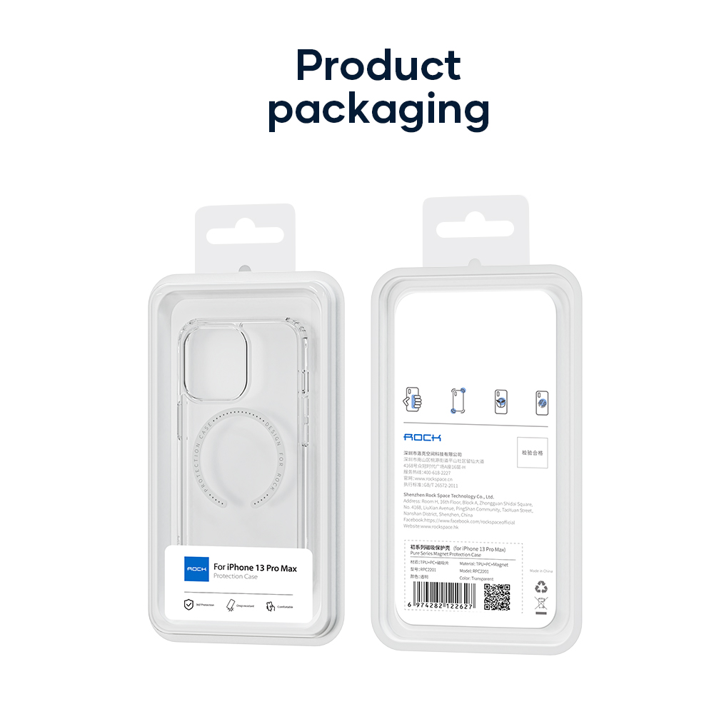REGO Communication Sdn Bhd - Rock Space | Apple iPhone 13/iPhone 13 Pro/iPhone 13 Pro/iPhone 13 Pro Max ROCK Magnet Pure Series Case