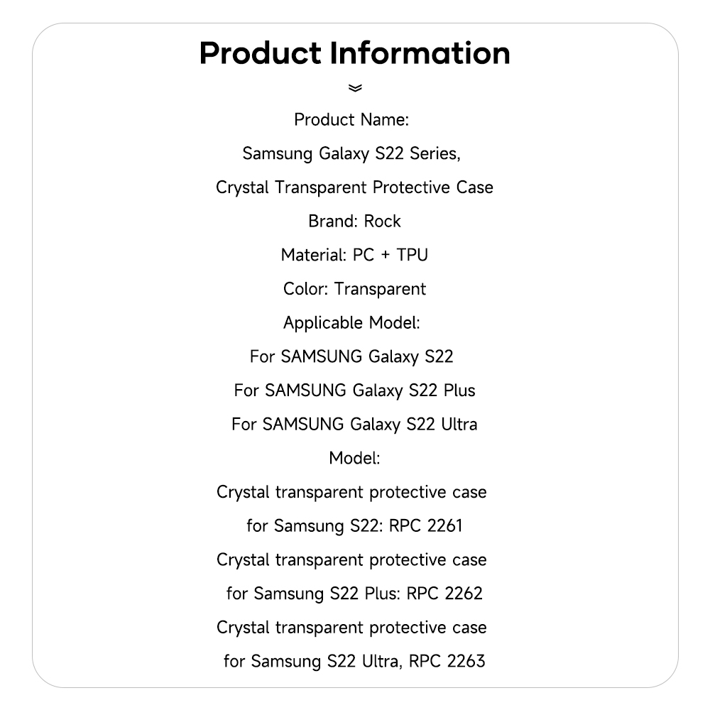 REGO Communication Sdn Bhd - Rock Space | Samsung Galaxy S22/Galaxy S22+/Galaxy S22 Ultra ROCK Crystal Transparent Protection Case