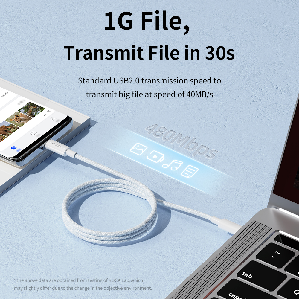 REGO Communication Sdn Bhd - Rock Space | ROCK R6 Type C To C 100W PD Fast Charge Cable 