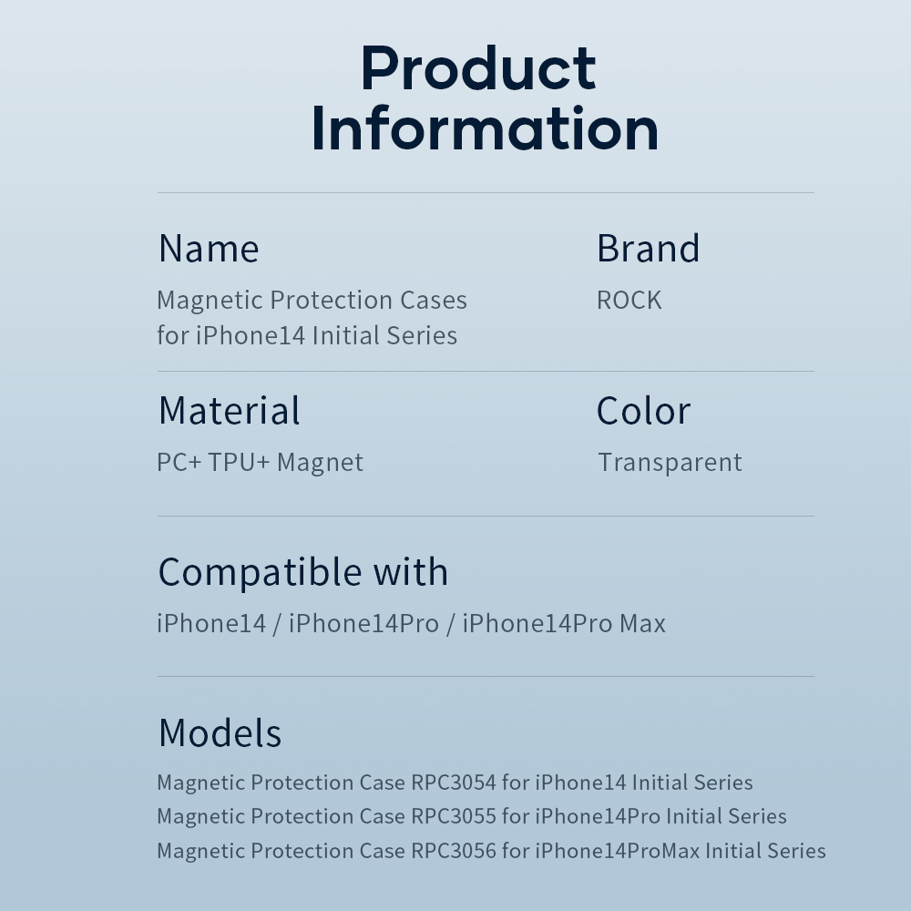 REGO Communication Sdn Bhd - Rock Space | iPhone 14/iPhone 14 Plus/iPhone 14 Pro/iPhone 14 Pro Max ROCK Pure Magnetic Protection Case