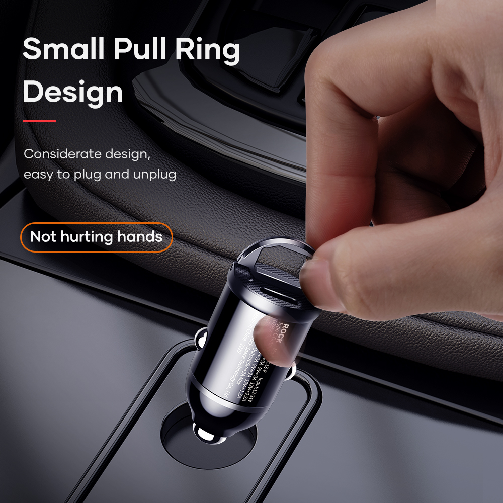 REGO Communication Sdn Bhd - Rock Space | ROCK H18 Mini Portable 30W Dual Port Car Charger 