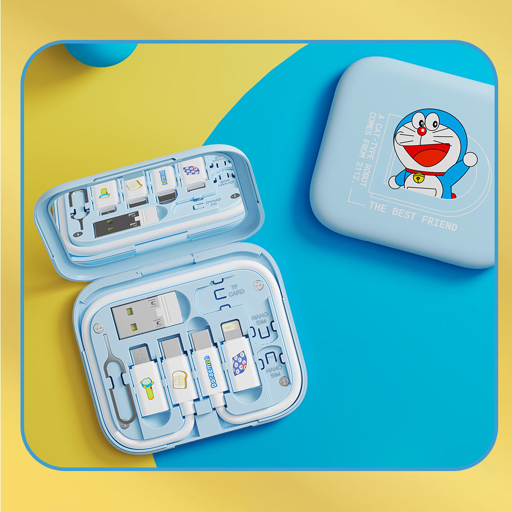 REGO Communication Sdn Bhd - Rock Space | ROCK Doraemon Multifunctional Charging Cable Set Storage Box