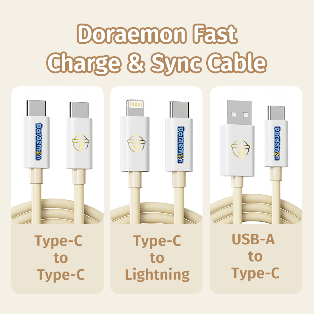 REGO Communication Sdn Bhd - Rock Space | ROCK Doraemon USB Type C Lightning Fast Charge Cable