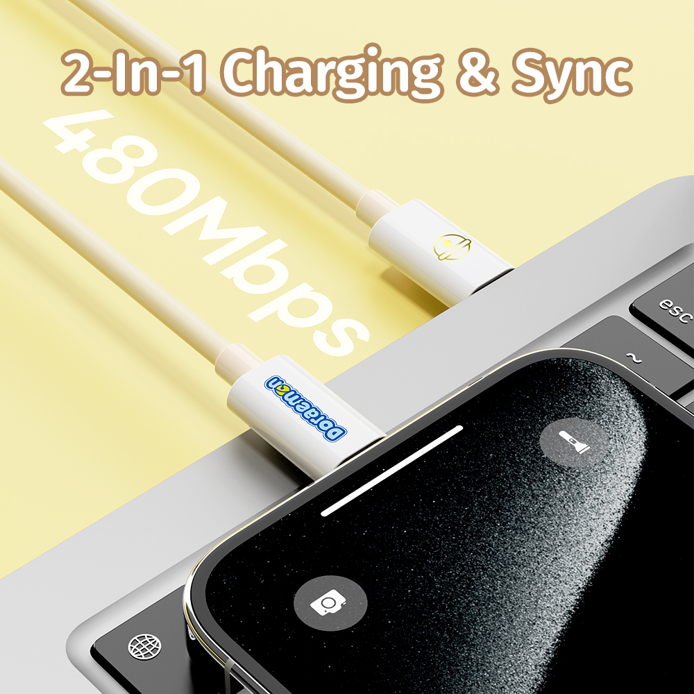 REGO Communication Sdn Bhd - Rock Space | ROCK Doraemon USB Type C Lightning Fast Charge Cable