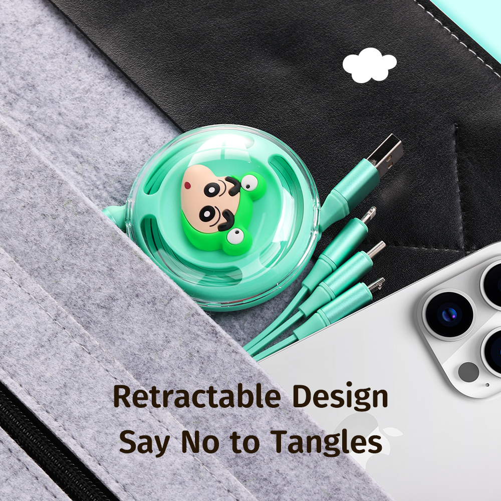 REGO Communication Sdn Bhd - Rock Space | ROCK Crayon ShinChan A TO L+M+C 3.5A Retractable 3in 1 Charge & Sync Cable (1.1M)