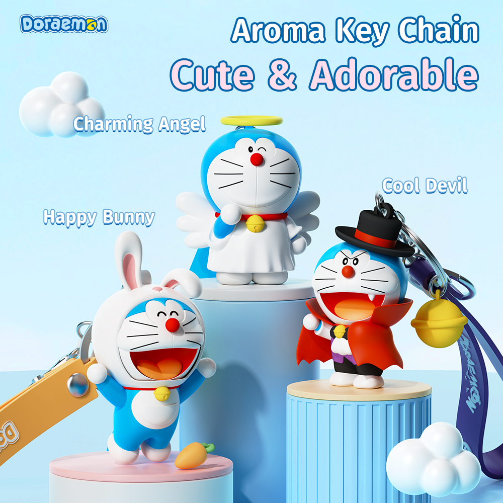 ROCK Doraemon Aroma Keychain Angel & Devil
