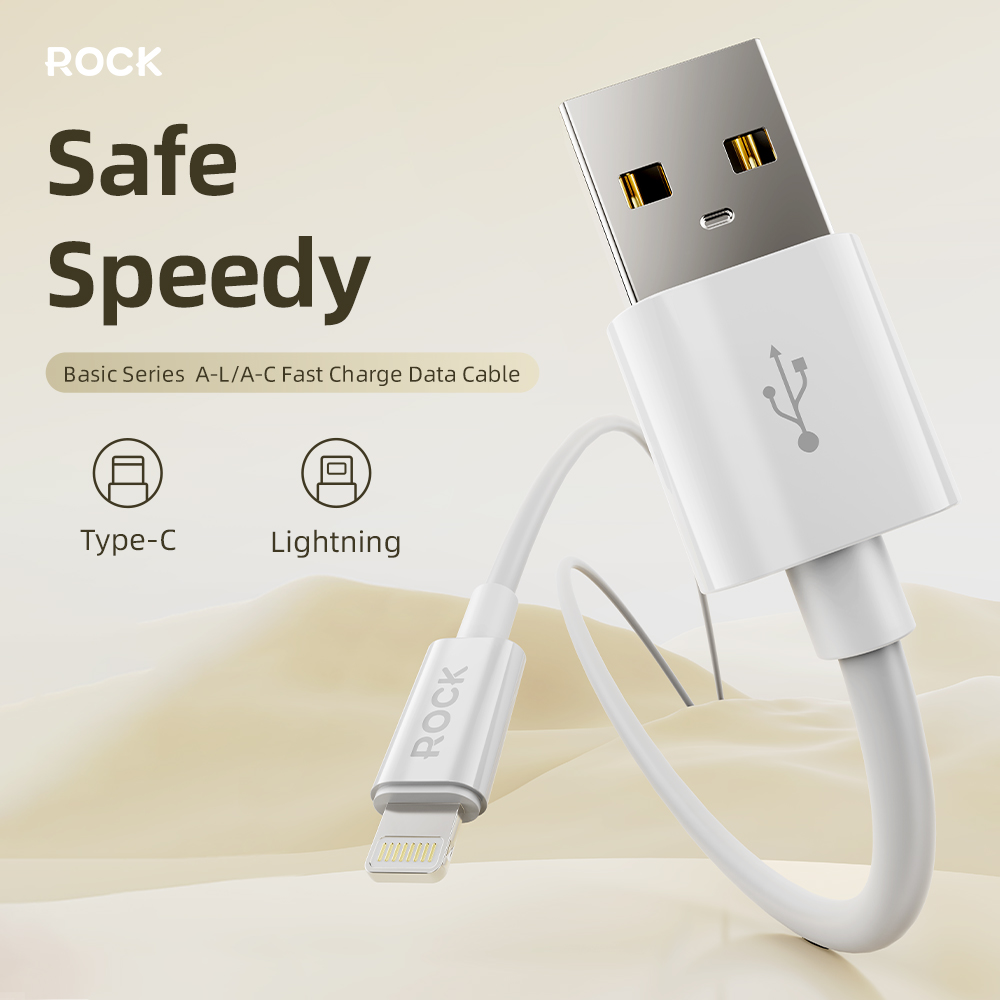 ROCK P8 Basic series USB A-L & A-C Charging Cable 