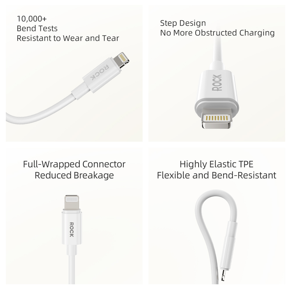 REGO Communication Sdn Bhd - Rock Space | ROCK P8 Basic series USB A-L & A-C Charging Cable 