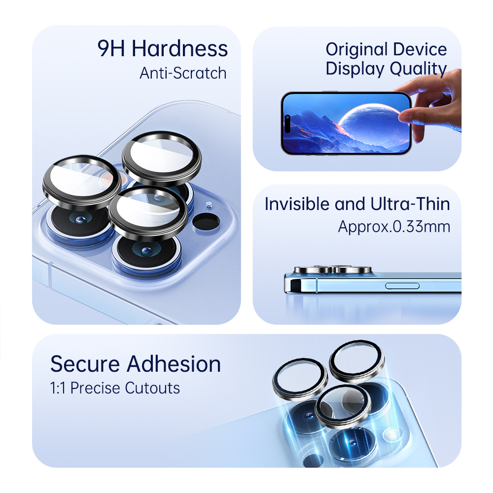 REGO Communication Sdn Bhd - Rock Space | iPhone 16 Pro & iPhone 16 Pro Max ROCK Pure Series Camera Lens 9H Tempered Glass Protector