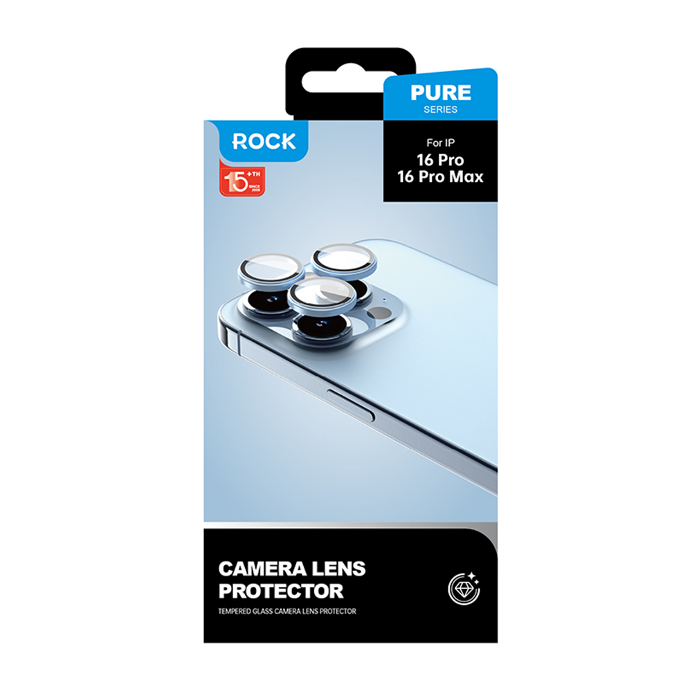 REGO Communication Sdn Bhd - Rock Space | iPhone 16 Pro & iPhone 16 Pro Max ROCK Pure Series Camera Lens 9H Tempered Glass Protector